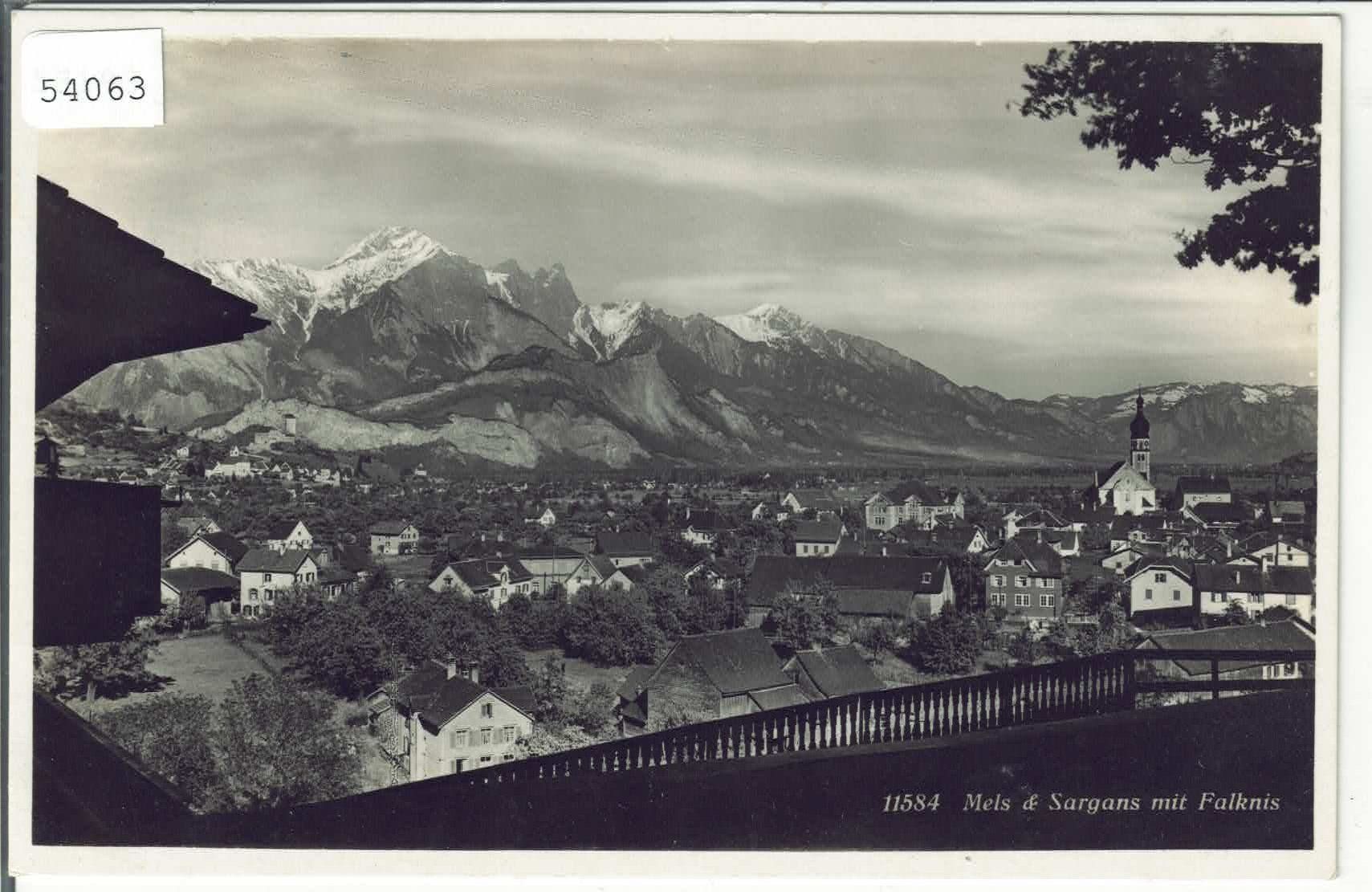 Cartoline postali: Mels & Sargans mit Falknis – Usato da Ettingen venduto da Kartenplanet