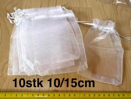 10 x Organza Säckli    für Geschenke   10/15 cm   Hochzeit