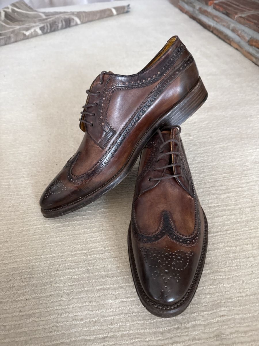 Scarpe da uomo: ORIGINAL Heyraud Schuh, Gr. 43, Braun, Leder – Usato da Oberwil b. Zug venduto da maxcherry 1