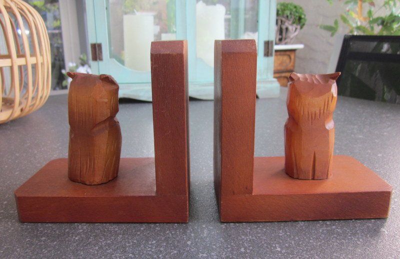 Sonstige Dekorationen & Accessoires: Vintage Buchstützen mit Eulen, Holz geschnitzt – Gebraucht aus Bischofszell von raika 3