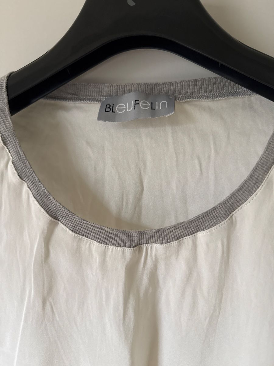 Top: BleuFelin Seiden-Top, Grösse S 36 weiss Seide – Usato da Bern venduto da nelke08 1