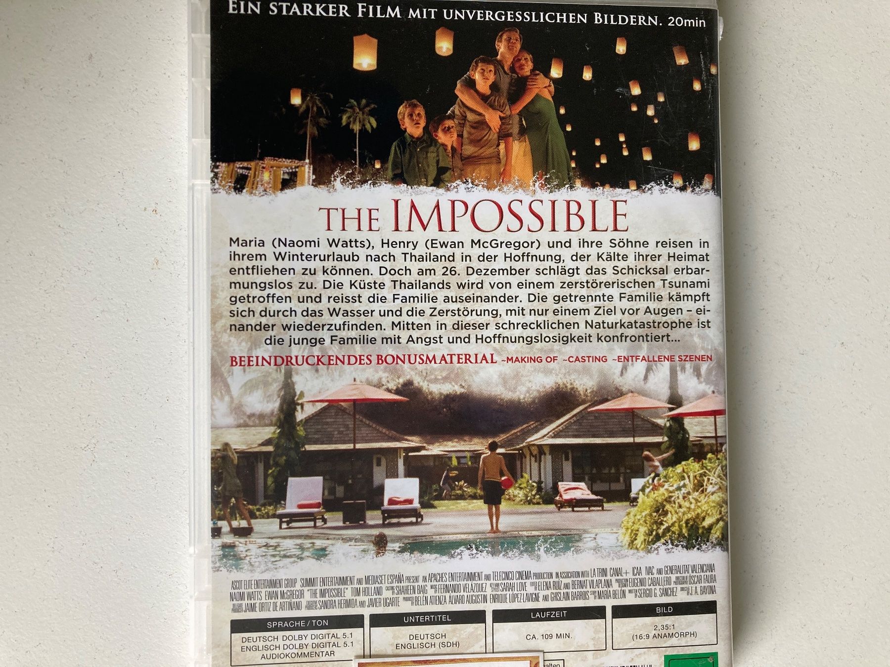 Tutti i DVDs: The Impossible Nach einer wahren Geschichte – Usato da Zürich venduto da Frangipan23 1