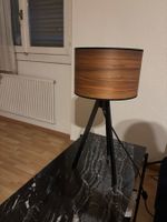 Designer Lampe mit Echtholzschirm E27 H=54cm, D=25cm