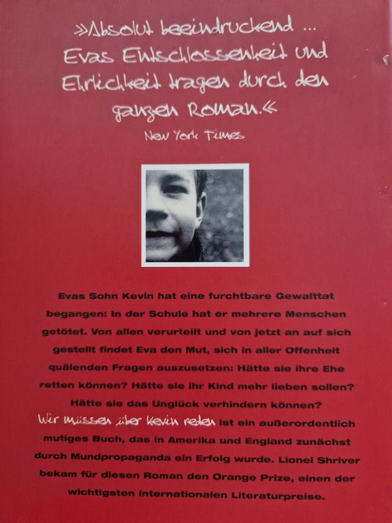 Lionel Shriver Wir müssen über Kevin reden Orange Prize Kaufen auf Ricardo