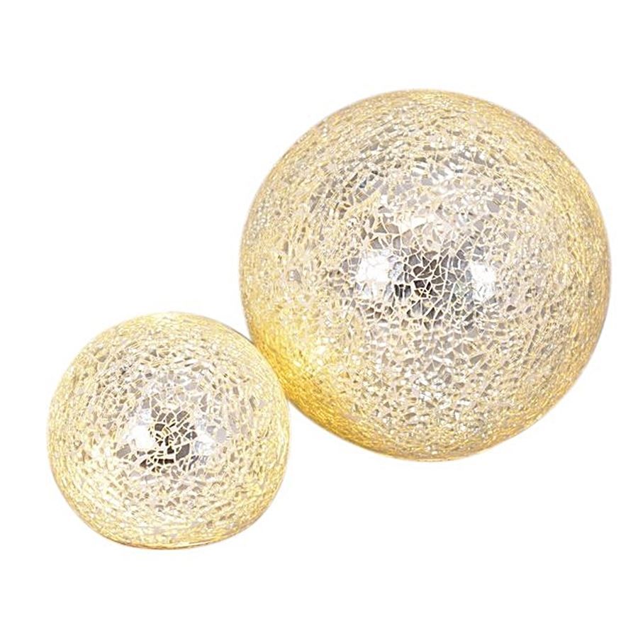 Tutte le decorazioni: Glas Kugel mit LED Beleuchtung, 2er Set – Nuovo e nell'imballaggio originale da Wettingen venduto da Swala
