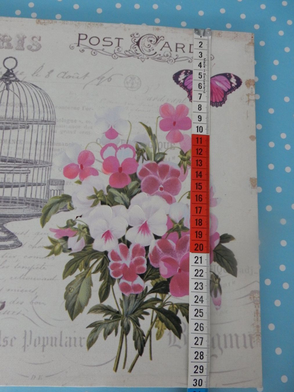 Posters & Illustrations: Bild Leinwandbild mit Veilchen Krone Vogelkäfig shabby chic – Neuf (Voir description) à Jona par simongarden 2