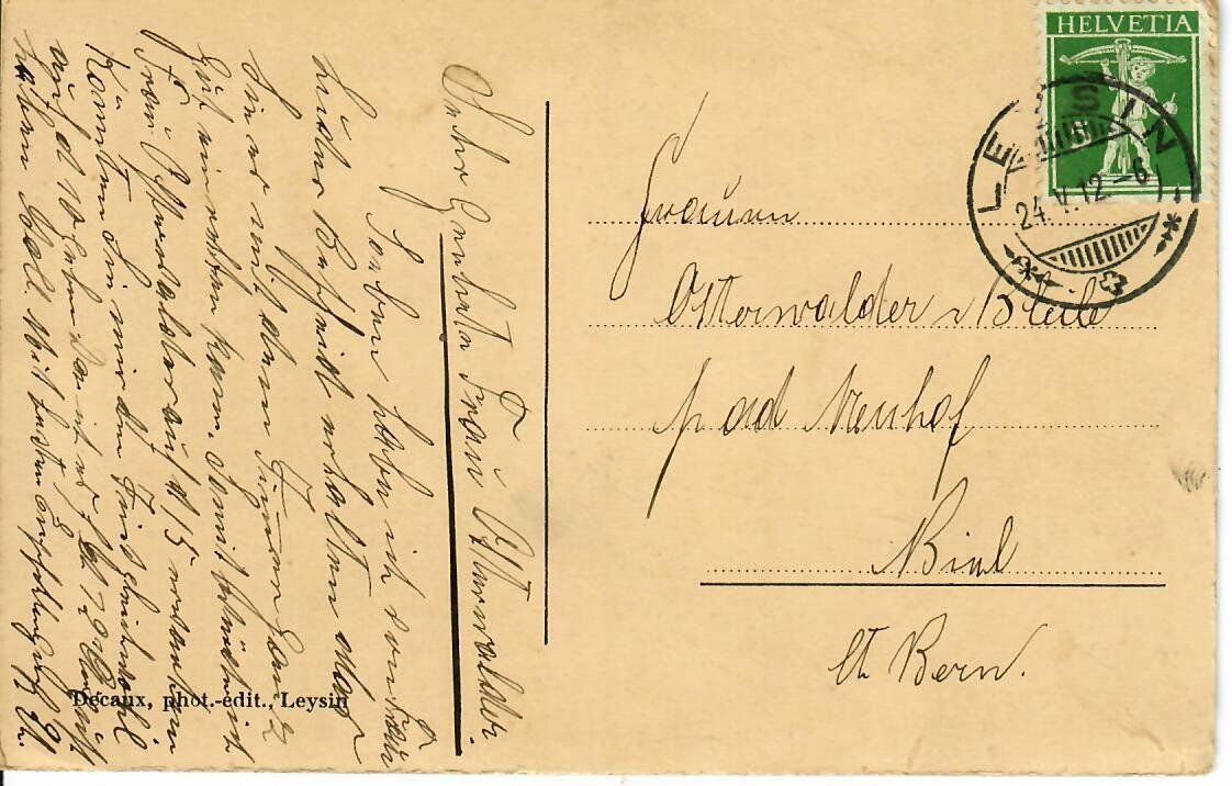 Cartoline postali: Leysin Hôtel du Mont Blanc 1912 – Usato da Hochdorf venduto da Ziegel-16 1