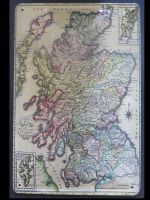 Blechschild 3D-SCHOTTLAND LANDKARTE