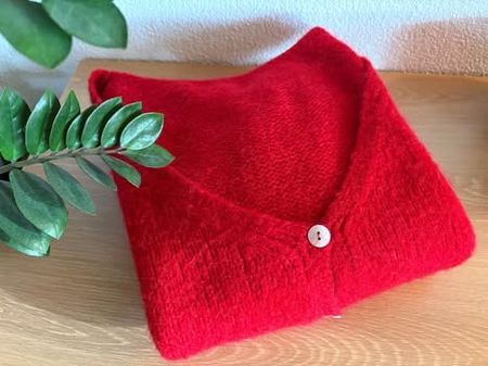 Schöne, Roter Strickjacke mit Mohair einheitsgröße