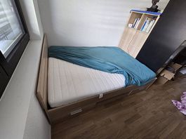 Bett 140x200 cm mit 2 Schubladen inkl. Matratze  gepflegt