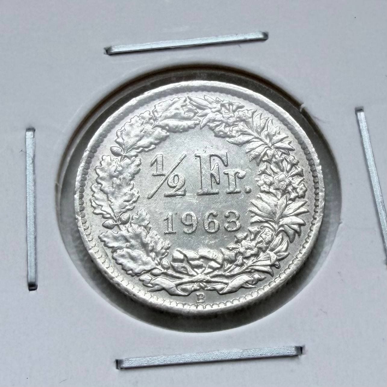 Alle Münzen: 1/2 Franken 1963 B Schweiz Silber – Gebraucht aus Sissach von Valeriika 1