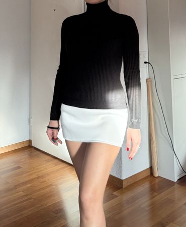 Elegant warm black and white dress