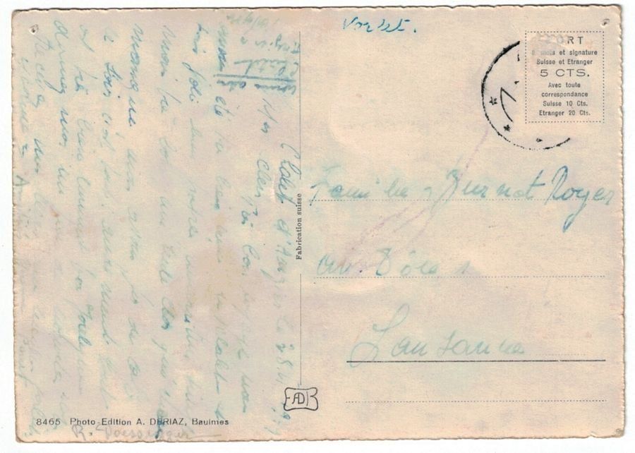 Cartoline postali: Chalet d'Arzier, circulée 1949 – Usato da Frauenfeld venduto da POML 1