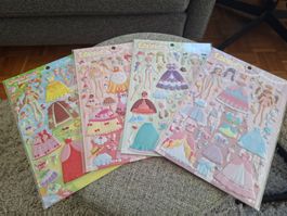 4 dress-up stickers for children, girls/Aufkleber/Kinder!!