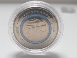 🇩🇪🇪🇺Germany 5 Euro 2016A UNC. Polymer Ring - Earth