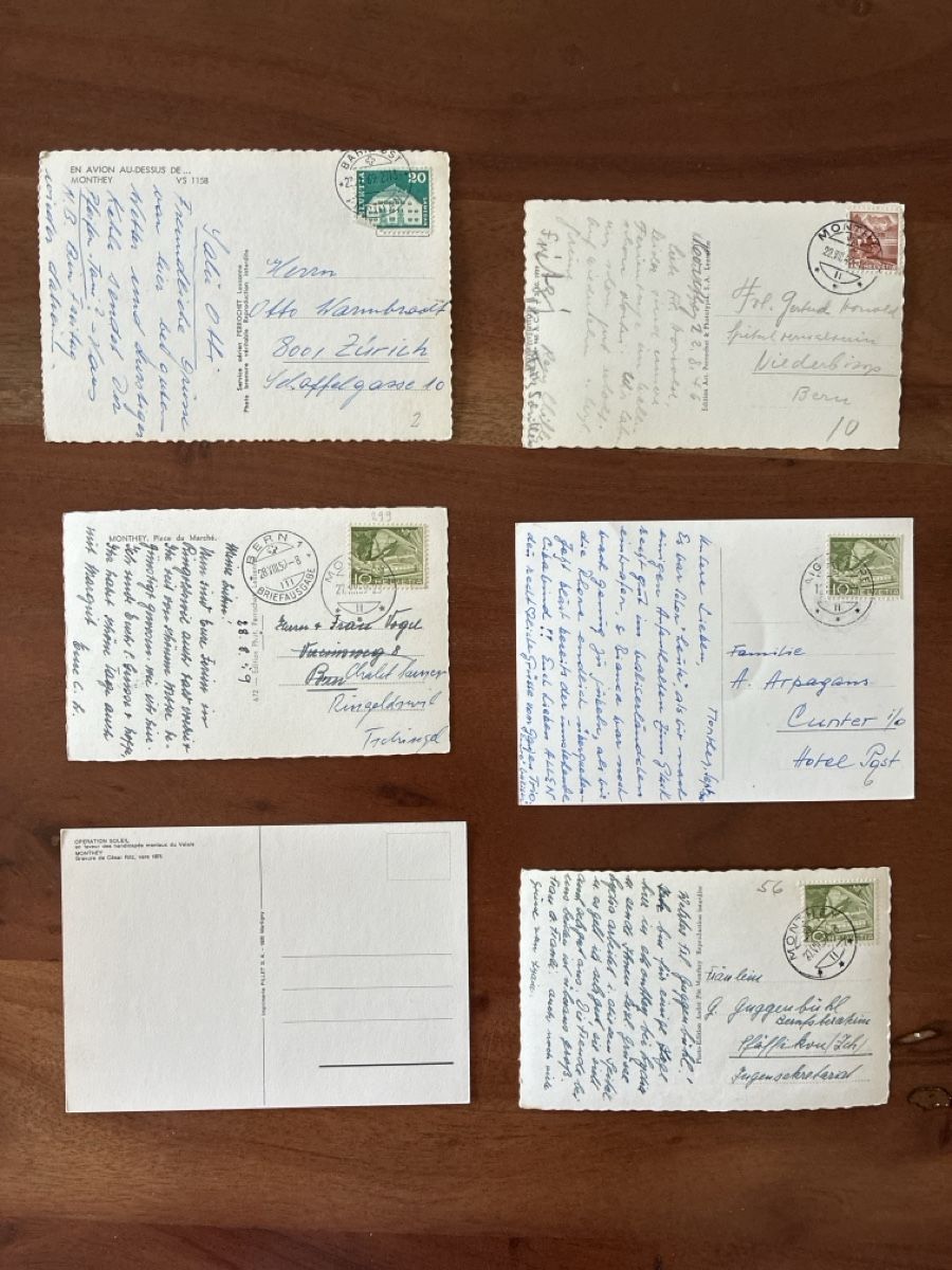 Ansichtskarten: 8 Ansichtskarten Schweiz von Monthey VS – Gebraucht aus Oftringen von Cla.vD.74 3