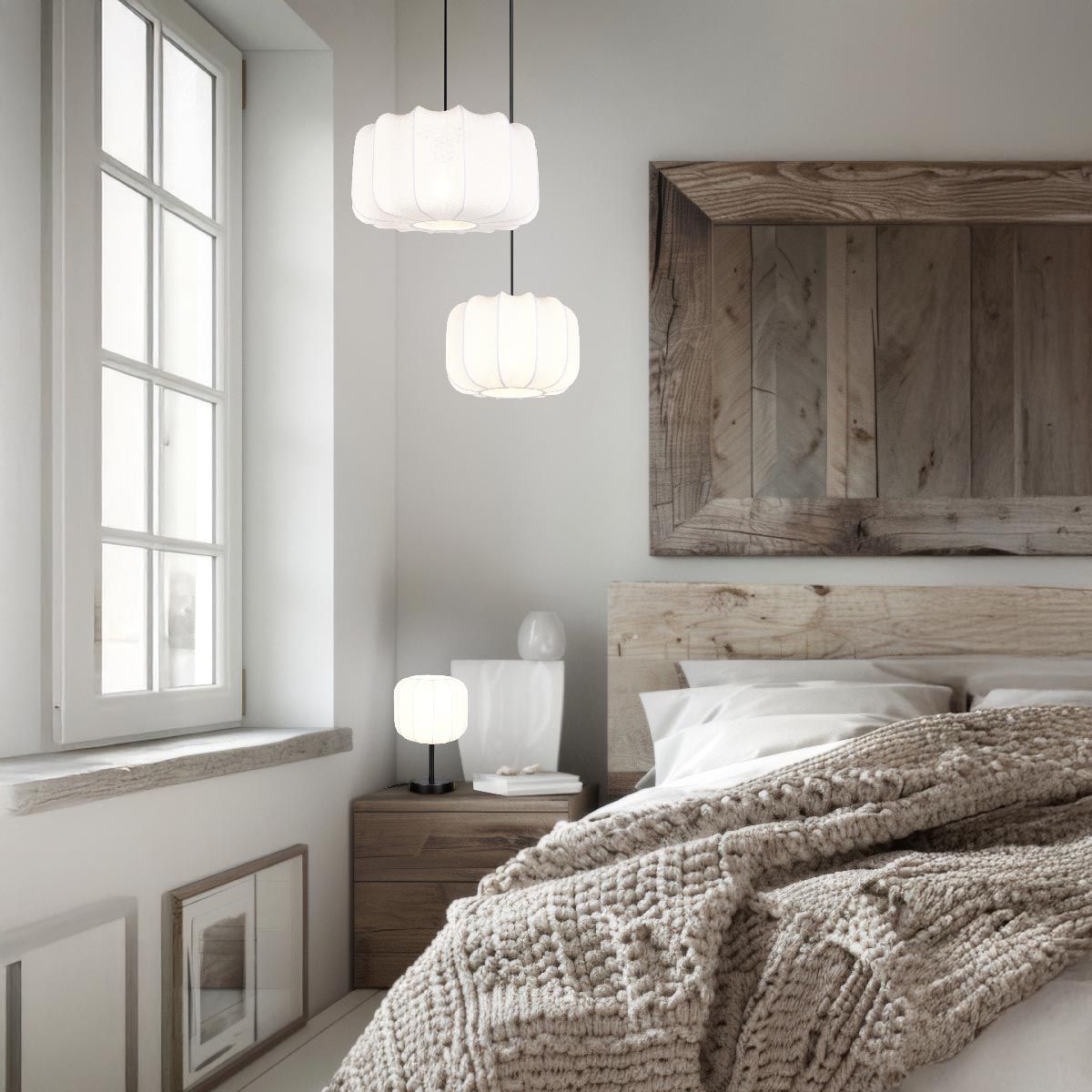 Kronleuchter & Deckenlampen: Pendelleuchte, Weiss, Stoff, 40 cm Ø – Neu (gemäss Beschreibung) aus Kreuzlingen von Smart-Light 6