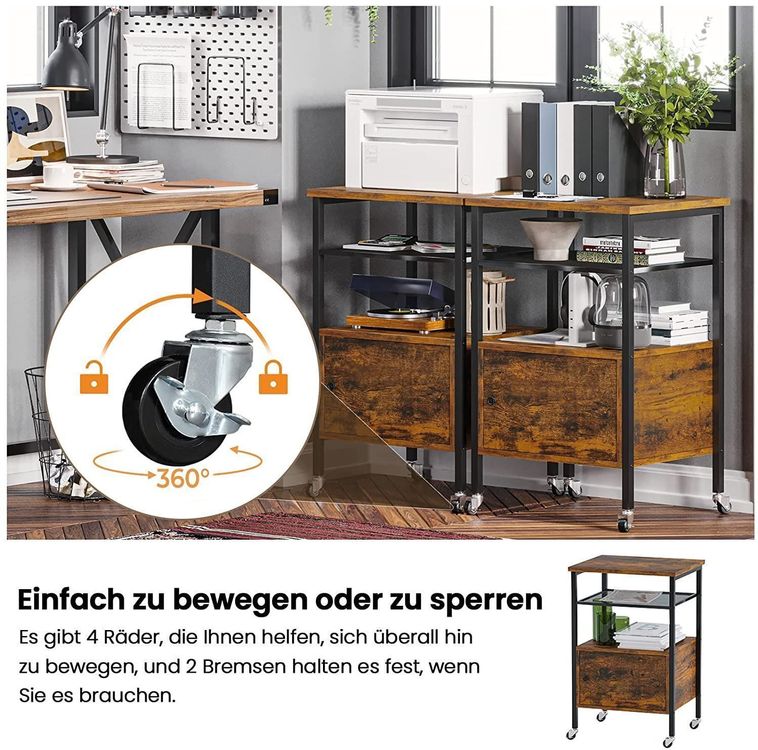 LIOONS Obiler Druckerständer It Rollbare Druckerwagen Für