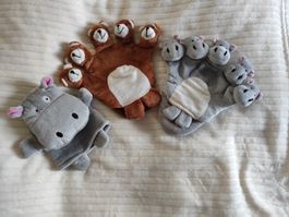 Plüsch Wasch-Handschuh oder zum Kuscheln/Spielen 3 Stück!