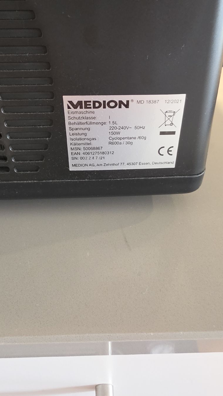 Medion Küchengeräte: Medion Eismaschine MD 18387 gebraucht – Gebraucht aus Winterthur von sal_z75q 2