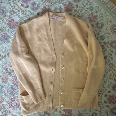 Old England Strickjacke 100% Lambswool apricot Grösse M