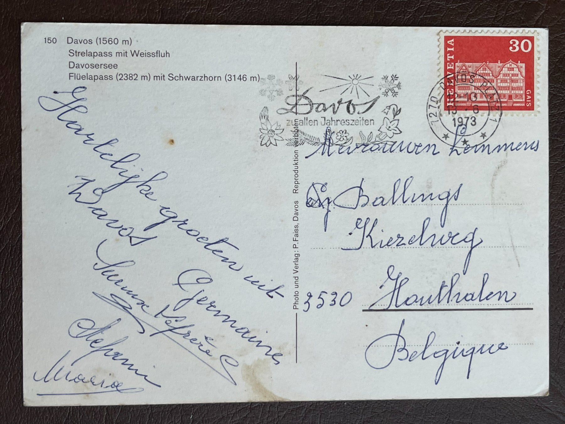 Cartoline postali: Davos - Strelapass mit Weissfluh – Usato da Steg VS venduto da _vinci_ 1