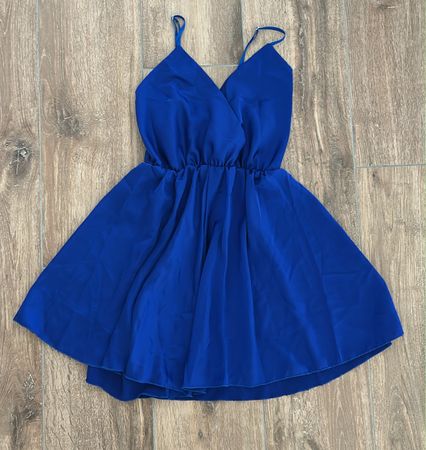 Kleid blau Spaghettiträger, V-Ausschnitt, onesize, neu