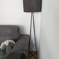 Standing lamp - black with lampshade