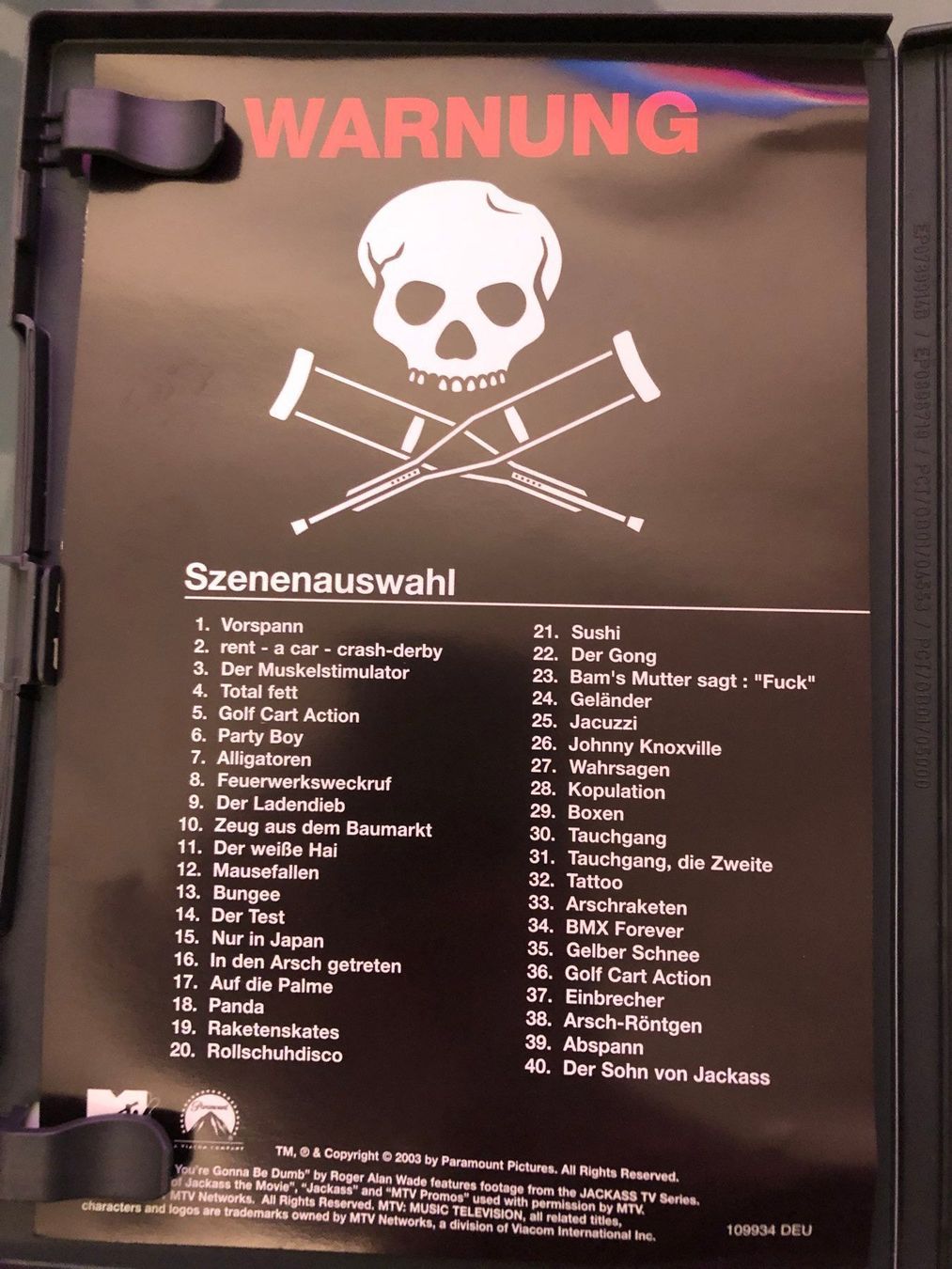 Tutti i DVDs: JACKASS the movie DVD Video – Usato da Unterramsern venduto da 540c 1