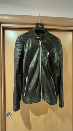 Giacca Biker taglia 50 pelle nera