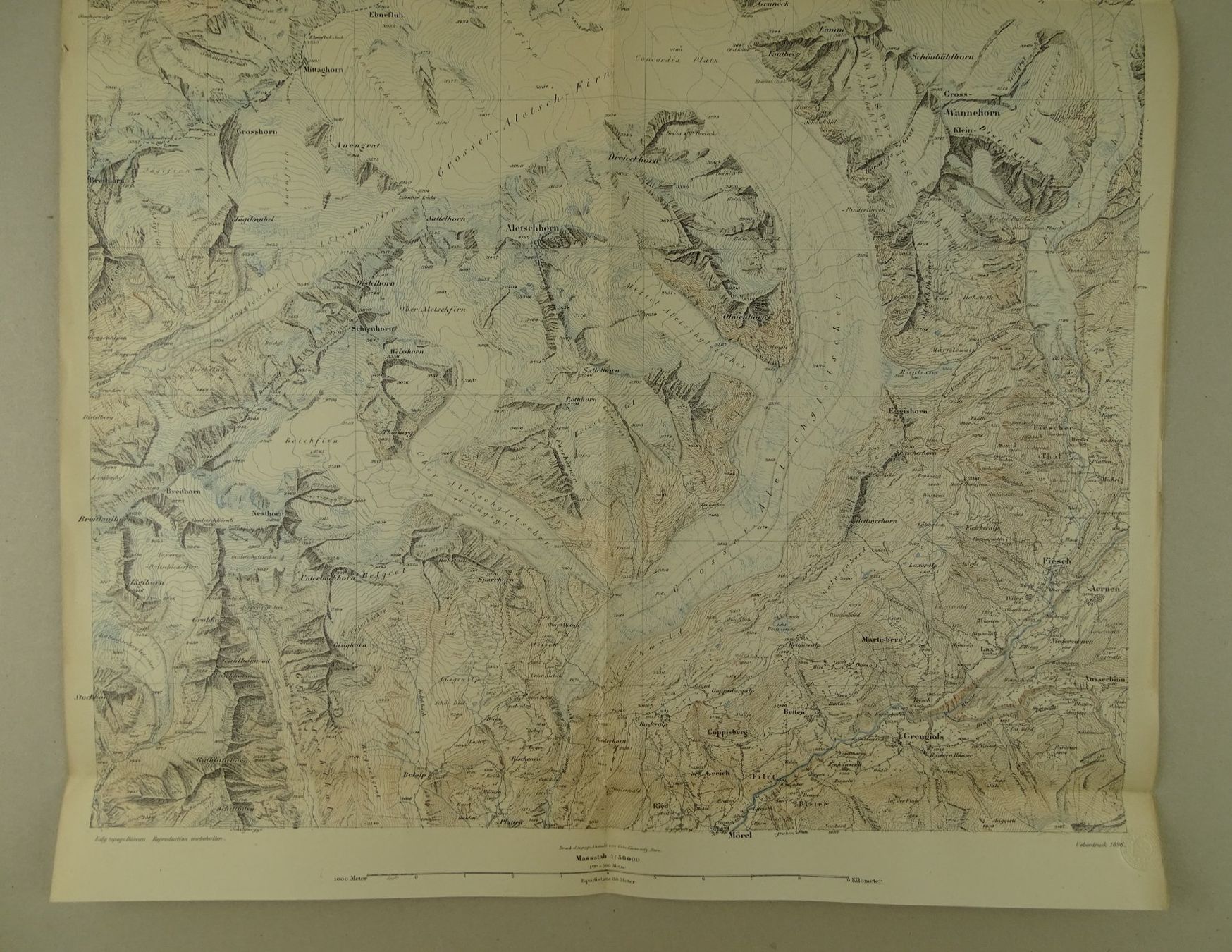 Cartine & Atlanti: JUNGFRAU-BAHN SITUATIONSPLAN, 1896 – Usato da Grüningen venduto da Kartensammler 2