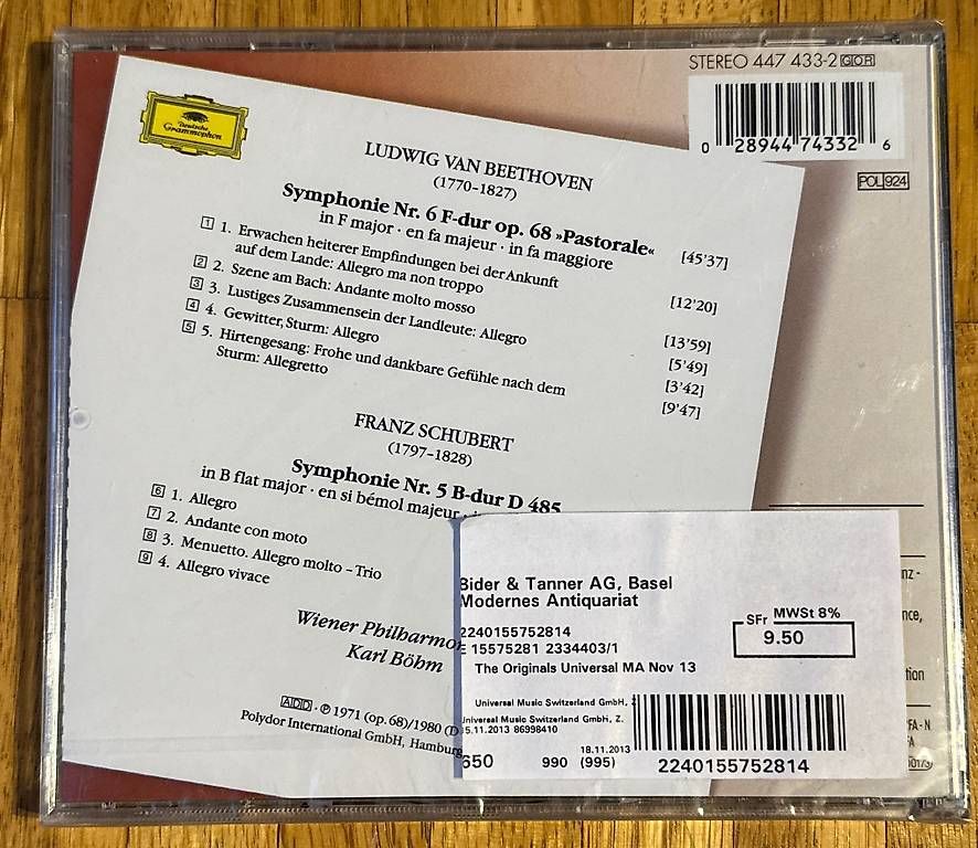 CD: CD | Beethoven Symphonie No. 6 & Schubert No. 5 – Usato da Münchenstein venduto da th_bl 1