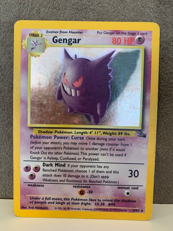 Gengar Holo ENG Fossil Pokemon 5/62 Kaufen auf Ricardo