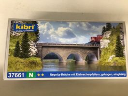 Kibri N 37661 Regnitz-Brücke mit Eisbrecherpfeilern gebogen