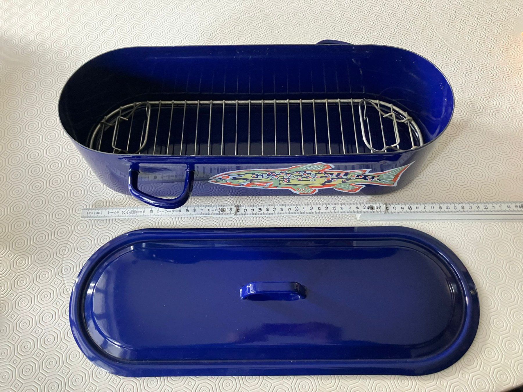 Pentole: Casseruola blu Nahrath per pesce e asparagi – Usato da Melano venduto da H-Sara 1