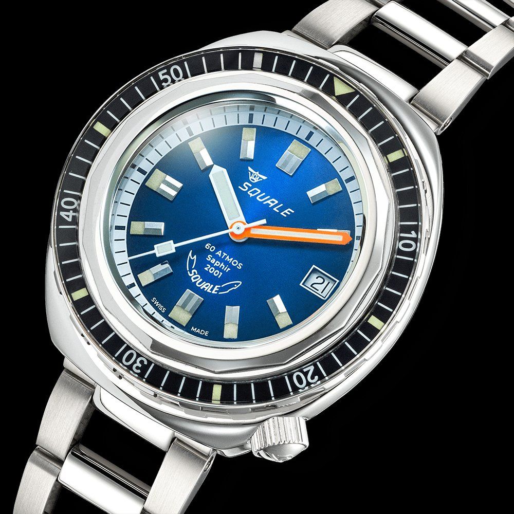 Squale Orologi: Squale 2001 Sunray Blue Auto 2001BKBL.AC – Nuovo e nell'imballaggio originale da Carouge GE venduto da Watchaser 1