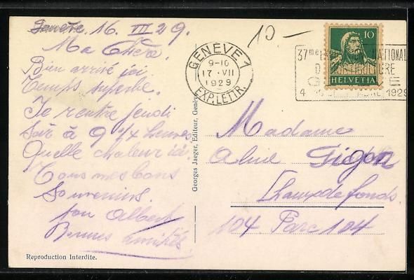 Cartoline postali: Genève, Débarcadère du Quai du Mont-B – Usato da Berlin venduto da bartko-reher 1