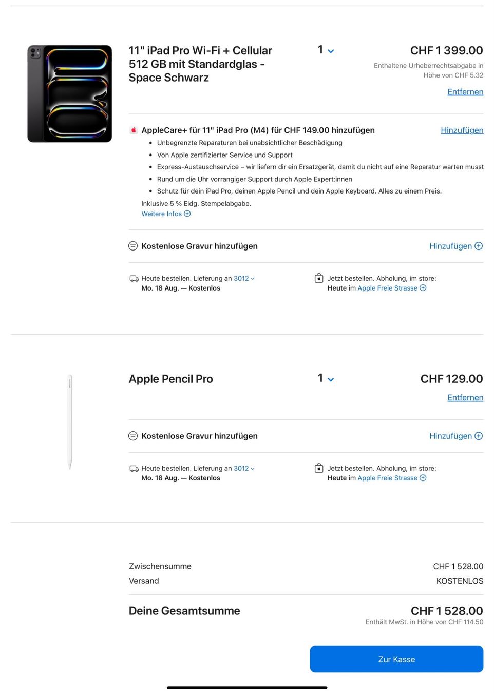 Apple Tablet PC: Apple iPad Pro M4 11" Wi-Fi + Cellular 512 GB – Gebraucht aus Bern von Aldabbas 7