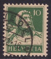 SBK-Nr. 153 (Tellbrustbild, grün 1921) gestempelt