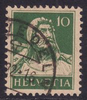 SBK-Nr. 153 (Tellbrustbild, grün 1921) gestempelt