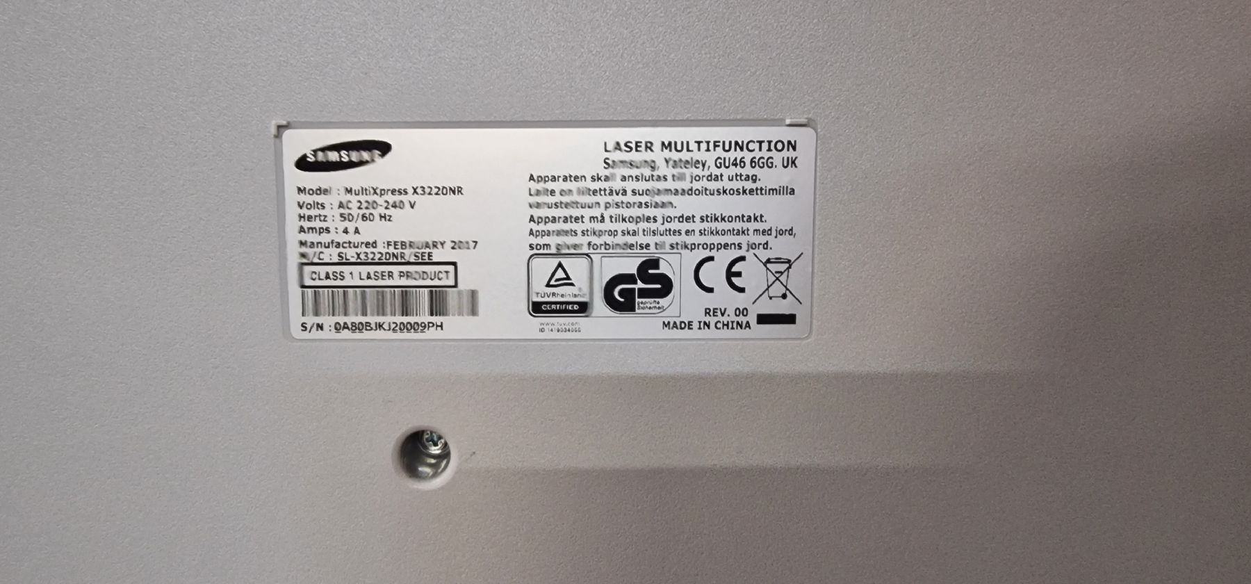 Samsung Stampanti: Samsung Multiexpress X3220NR  – Difettoso da Biberist venduto da san_6pvc 2