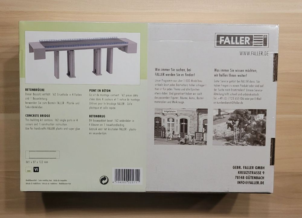 Faller 222571 Bausatz Betonbrücke, Länge 365 mm Spur N (Neu und ...