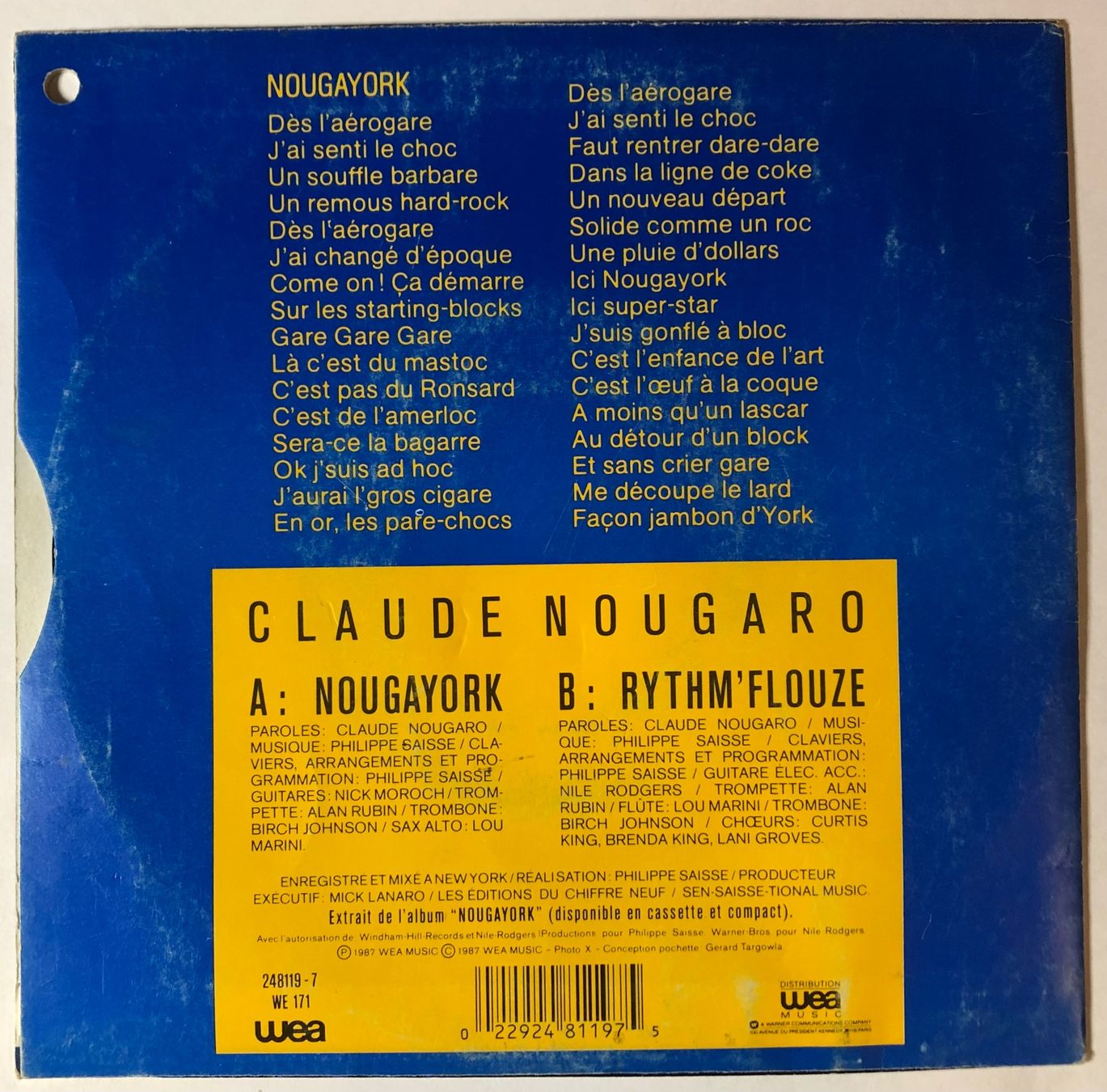 Dischi in vinile: CLAUDE NOUGARO - NOUGAYORK – Usato da Poliez-Pittet venduto da Newtown-Records 1