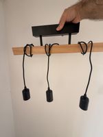 Pendelleuchte Holz/Schwarz – modernes Design – E