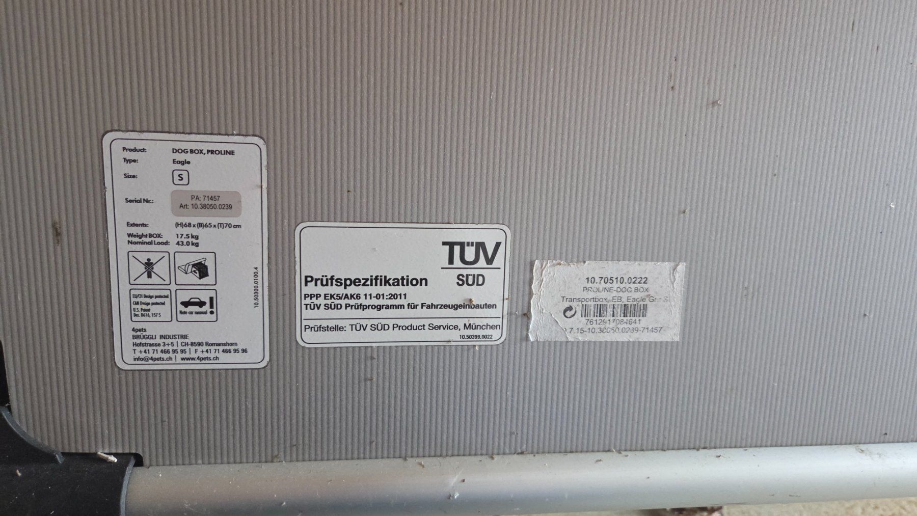 4pets Gabbie, trasporto & Sicurezza: Hundetransportbox 4pets ProLine Eagle Grösse S silber – Usato da Eschenbach SG venduto da fraeulein.nima 2
