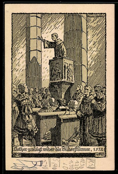 Cancelleria postale: Wittenberg, Invokavit 1922, Luther predi – Usato da Berlin venduto da bartko-reher