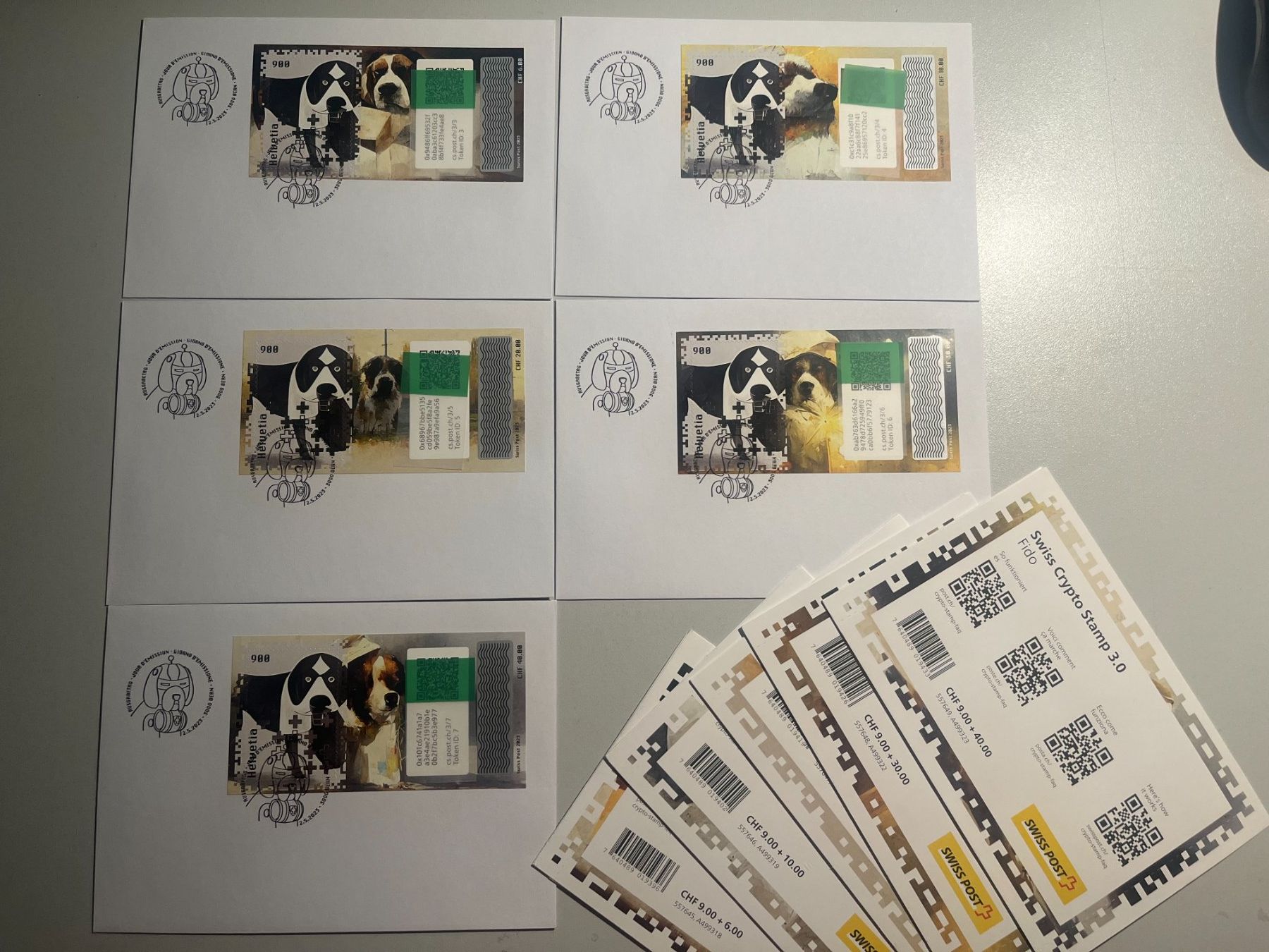 Tutti i francobolli: FDC Crypto 3.0 / Token ID:1-7 + Ausschnitt – Nuovo e nell'imballaggio originale da Arch venduto da Noah819 1