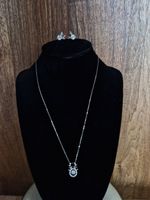 Silber Halskette u. Ohreringe Moissanite 0.5ct, 1ct. 1 Silb
