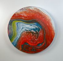 Acryl-Flüssigmalerei, kreisförmig