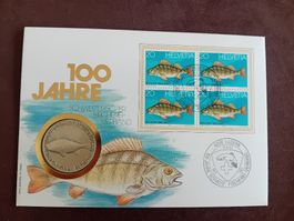 Münzbrief 100 Jahre Schweizerischer Fischereiverband